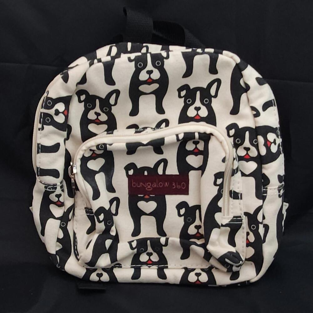 Bungalow 360 Boston Terrier Mini Backpack Red Polka Dot Lining Cute Dog Print 🐶 - Picture 1 of 4